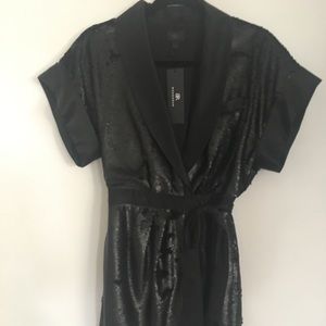 NWT BR Monogram black silk and sequins dress 2